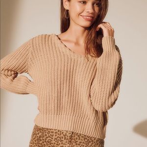 LA hearts CREAM crossback pullover sweater